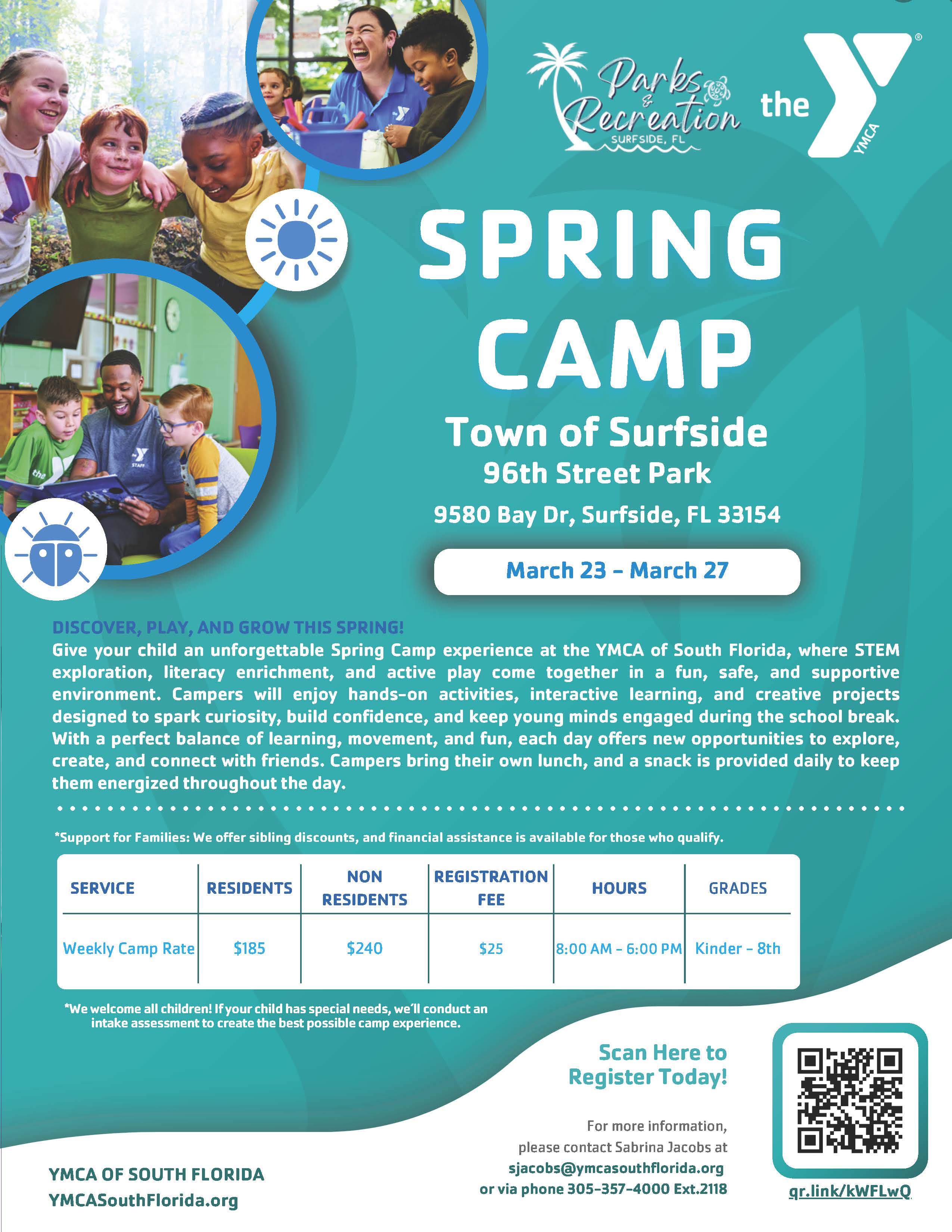 YMCA Spring Camp Flyer