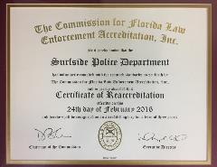 Surfside PD CFA Recertification Acknowledgment